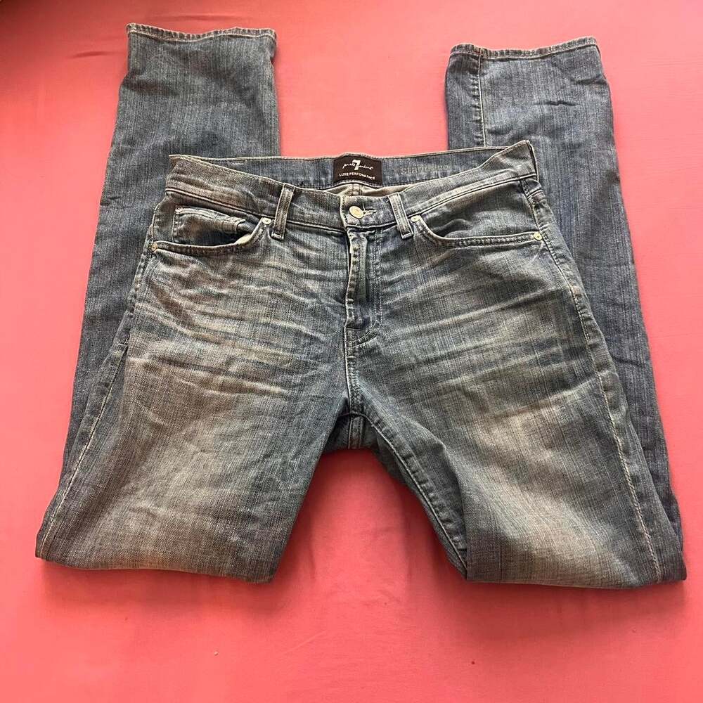 7 For All Mankind Women's Blue and Navy Jeans